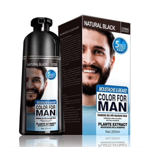 Beard Hair Color Shampoo For Men,Natural Permanent Beard DyeShampoo, Colors Hair In Minutes Long Lasting, 200ml, Black Hair DyeHaircare Beard Hair Color Shampoo For Men,Natural Permanent Beard DyeShampoo, Colors Hair In Minutes Long Lasting, 200ml, Black Hair DyeHaircare